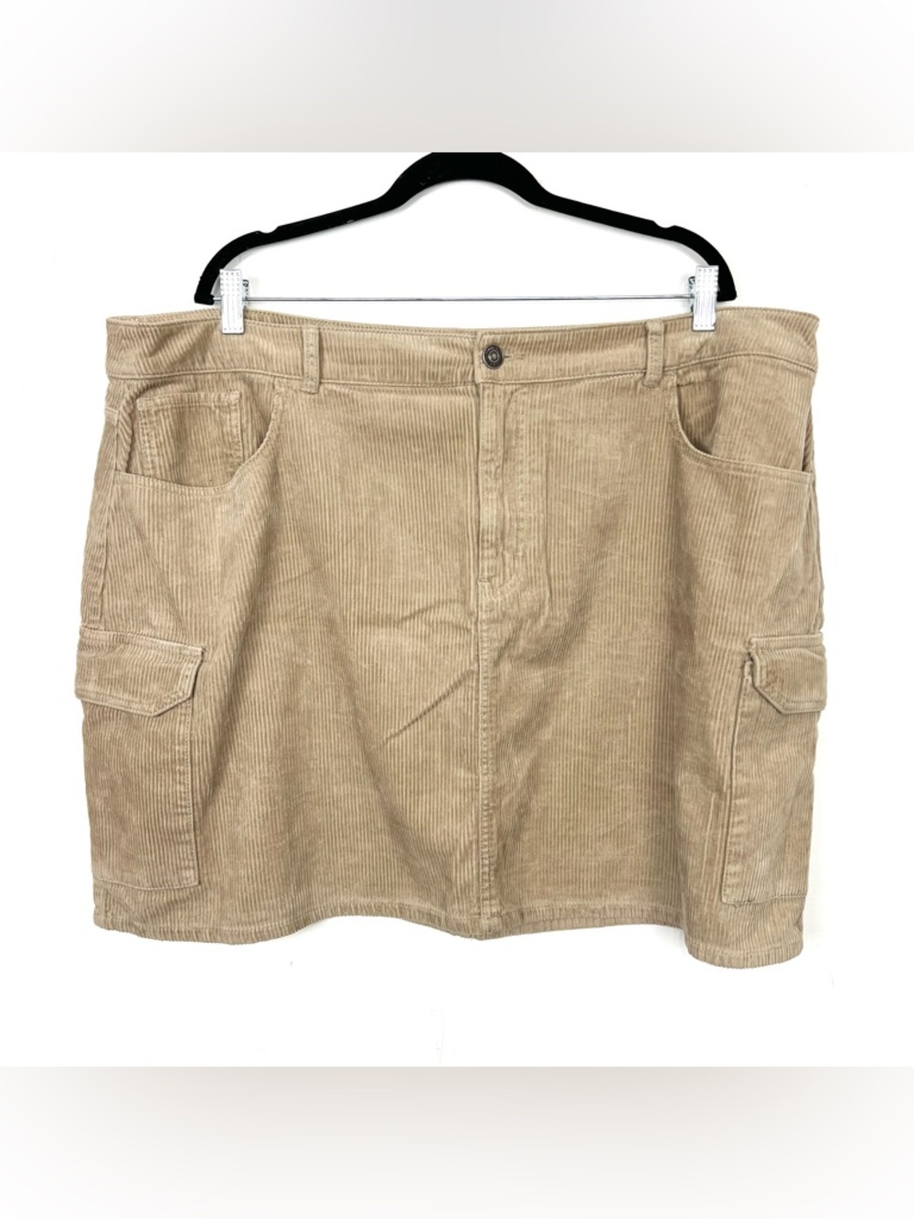 Forever21+ Corduroy Cargo Mini Skirt Tan Side‎ Pockets Size 3X